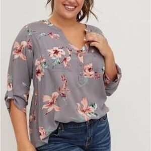 Torrid - 3/4 Sleeve Floral Harper Blouse